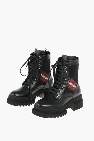 Anfibi in Pelle GIOIS con Inserti in Tessuto