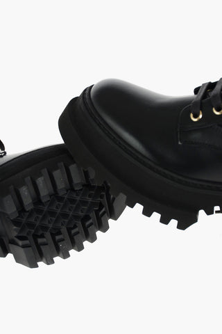 Anfibi in Pelle GIOIS con Inserti in Tessuto