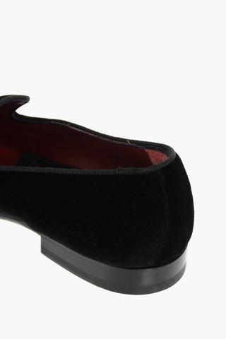 Suede Loafers with Embroidered Logo