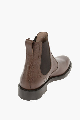 Textured Leather ROOMIE Chelsea Booties