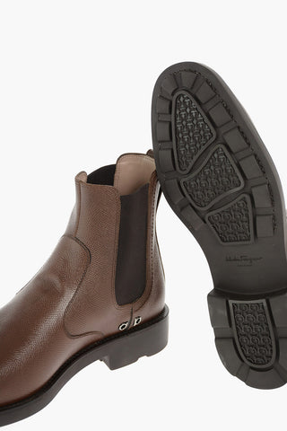 Textured Leather ROOMIE Chelsea Booties