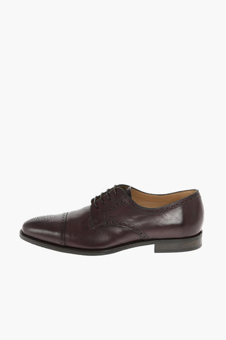 Lace Up Brogue Leather Derby Shoes