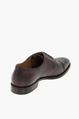 Lace Up Brogue Leather Derby Shoes