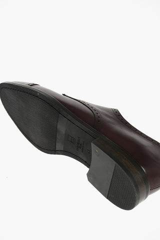 Lace Up Brogue Leather Derby Shoes