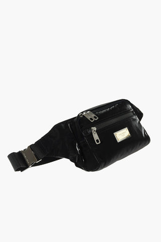 Coated Textile Belt Bag with Outer Pocket
