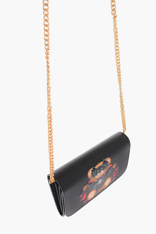 COUTURE! Leather wallet with removable shoulder strap