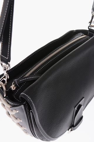 leather BIKE Saddle bag with removable shoulder strap
