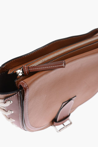 leather BIKE Saddle bag with removable shoulder strap