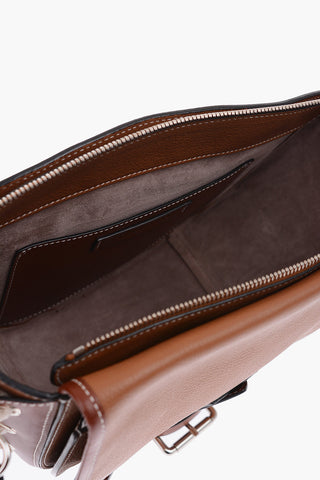 leather BIKE Saddle bag with removable shoulder strap