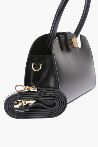 leather MICRO LADYBIRD top handle bag with removable shoulder strap