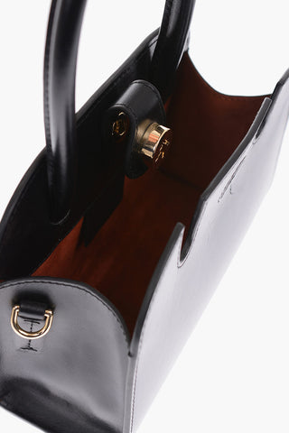 leather MICRO LADYBIRD top handle bag with removable shoulder strap