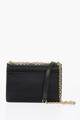 Textured leather crossbody bag