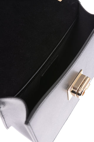 Textured leather crossbody bag