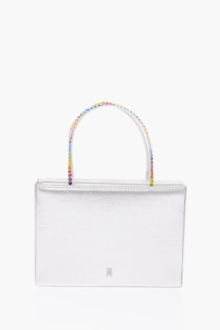 satin mini GILDA Tote bag with rhinestone embellished detail