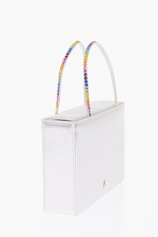 satin mini GILDA Tote bag with rhinestone embellished detail