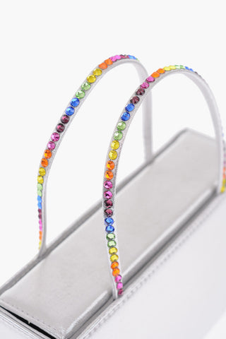 satin mini GILDA Tote bag with rhinestone embellished detail