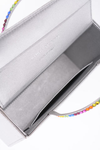 satin mini GILDA Tote bag with rhinestone embellished detail