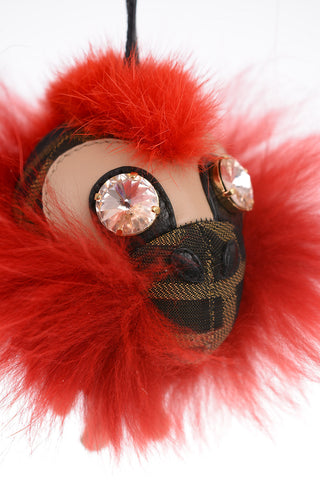 real fur detail SPACE MONKEY keyring