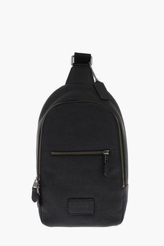 textured leather one shoulder backpack