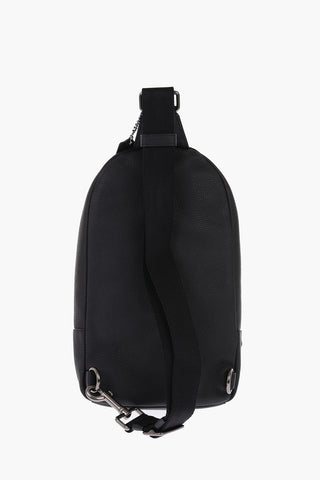 textured leather one shoulder backpack