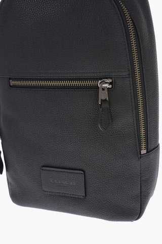 textured leather one shoulder backpack