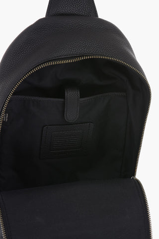 textured leather one shoulder backpack