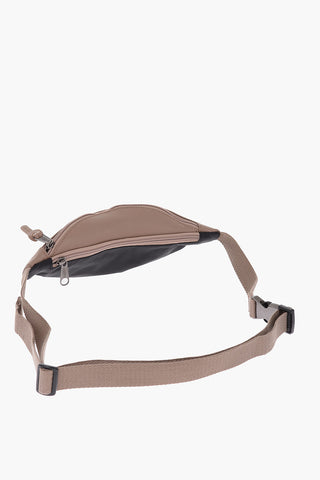 leather and fabric bum bag