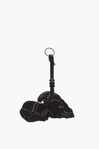 GARAVANI leather keyring with studs