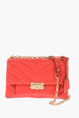 MICHAEL leather quilted CECE shoulder bag with chain shoulder strap