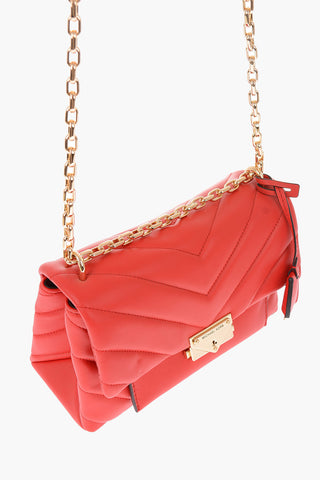 MICHAEL leather quilted CECE shoulder bag with chain shoulder strap