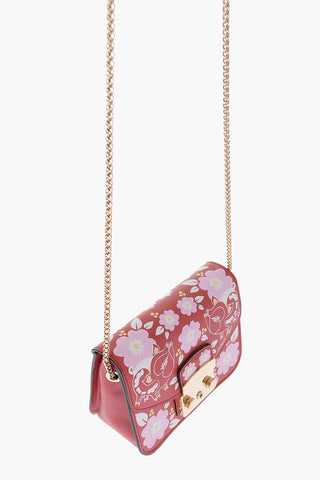 leather floral printed METROPOLIS crossbody bag