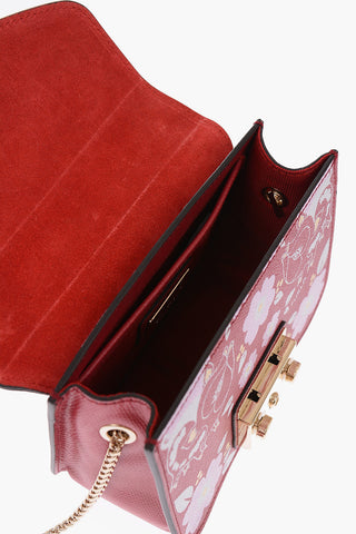 leather floral printed METROPOLIS crossbody bag