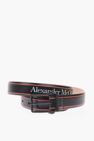 30mm tone-on-tone leather belt with buckle