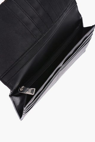 JEANS eco leather document holder with all over logo print