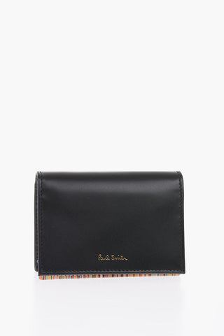 mini portamonete in pelle con interno a righe