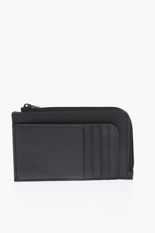 leather card holder with zip closure