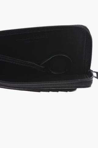 leather card holder with zip closure