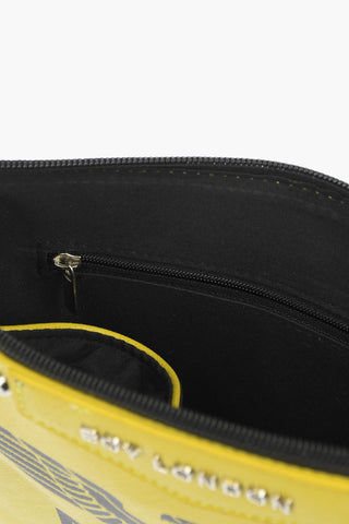 Faux Leather Printed Studded Pochette