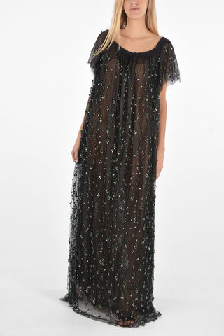 floor length Dress with Jewel Applications