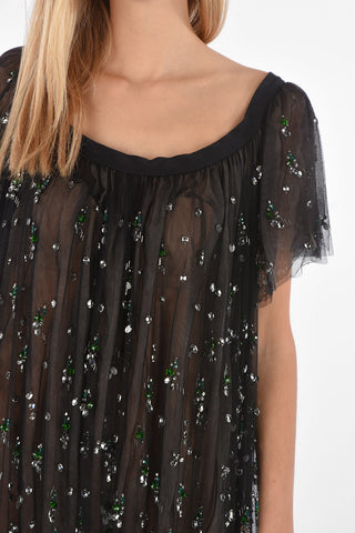 floor length Dress with Jewel Applications