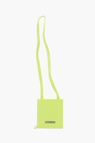 leather fluo neck strap pouch