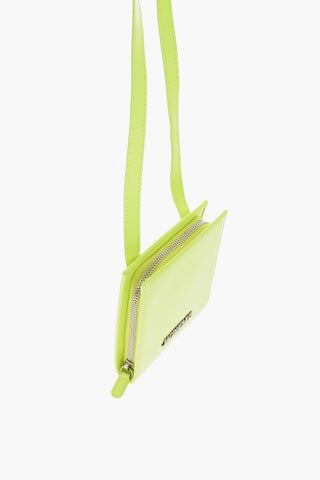 leather fluo neck strap pouch