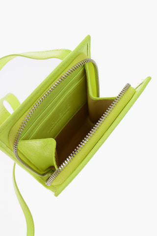 leather fluo neck strap pouch