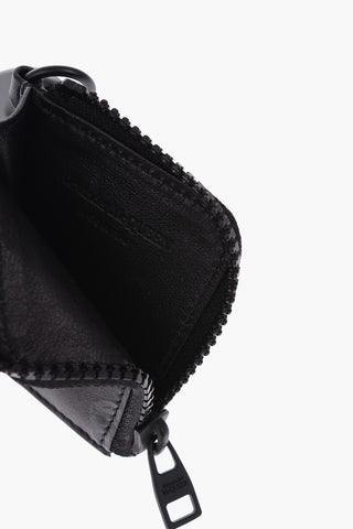 leather all over skull printed mini coin holder