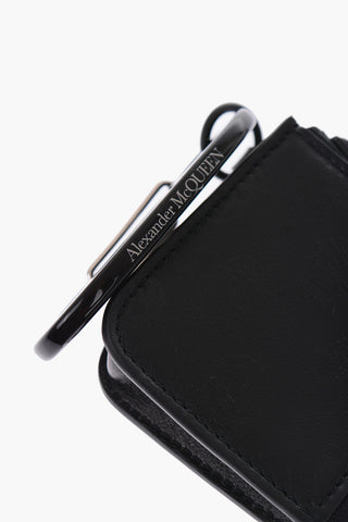 leather all over skull printed mini coin holder