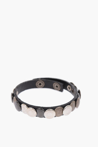 leather A-MINT bracelet with studs