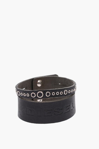 leather studded A-BAY bracelet