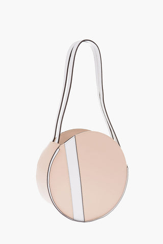 Two Tone Leather Shoulder Bag with Double Handles