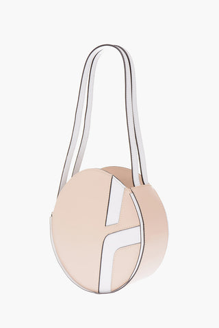Two Tone Leather Shoulder Bag with Double Handles
