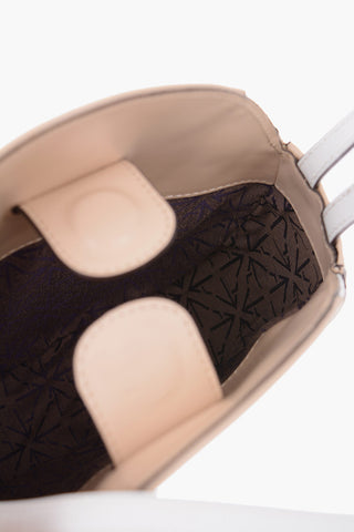 Two Tone Leather Shoulder Bag with Double Handles